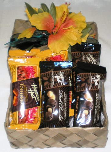 Hawaiian Dark Chocolate Macadamia Nuts & Toffee Macs Gift Basket #2 logo