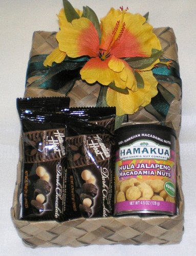 Hawaiian Hamakua Hula Jalapeno Macadamia Nuts & Host Dark Chocolate Macadamia Nuts Gift Basket #2 logo