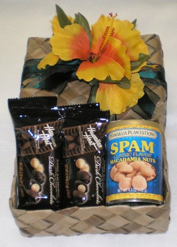 Hawaiian Hamakua Spam Flavored Macadamia Nuts & Host Dark Chocolate Macadamia Nuts Gift Basket #2 logo