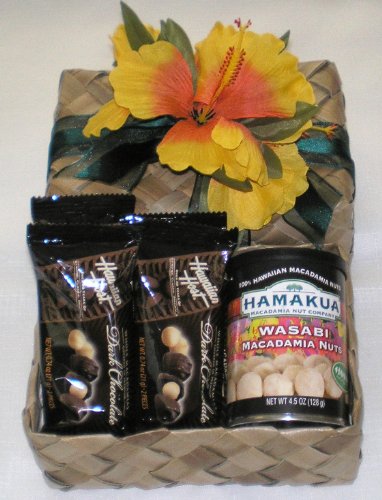 Hawaiian Hamakua Wasabi Macadamia Nuts & Host Dark Chocolate Macadamia Nuts Gift Basket #2 logo