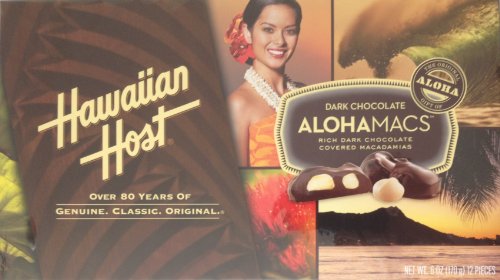 Hawaiian Host Alohamacs Dark Chocolate Macadamia Nuts 6oz Box 12 Pieces logo