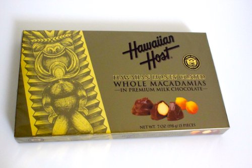 Hawaiian Host Hawaiian Honey-coated Whole Macadamias In Premium Milk Chocolate Gift Box Net Wt 7 Oz (198 G) logo