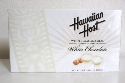 Hawaiian Host Whole Macadamias Covered In Premium White Chocolate Box Net Wt 7 Oz (198 G) logo