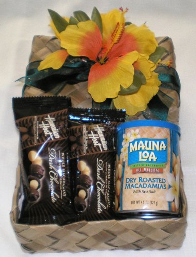 Hawaiian Mauna Loa Dry Roasted Macadamia Nuts & Host Dark Chocolate Gift Basket #2 logo