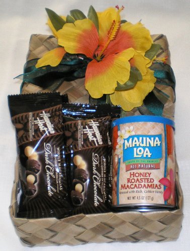 Hawaiian Mauna Loa Honey Roasted Macadamia Nuts & Host Dark Chocolate Gift Basket #2 logo