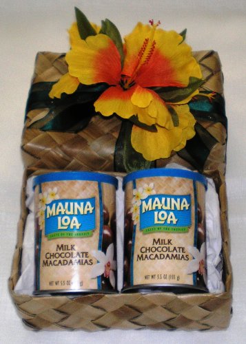 Hawaiian Mauna Loa Milk Chocolate Macadamia Nuts Gift Basket #2 logo