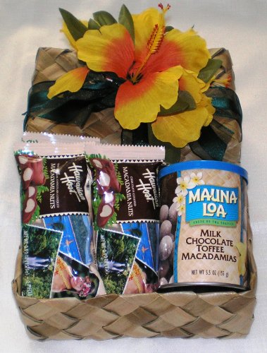 Hawaiian Mauna Loa Milk Chocolate Toffee Macadamia Nuts & Host Chocolate Covered Macadamia Nuts Gift Basket #2 logo
