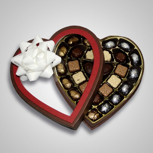 Heart-shaped Box Filled With Chocolate Truffles logo