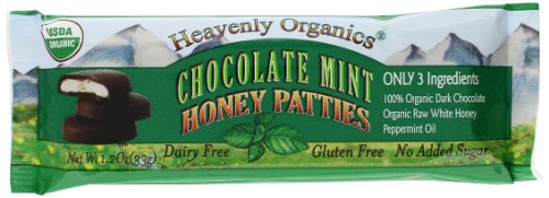 Heavenly Organics Raw Honey Chocolate Pattie, Mint, 1.2 Ounce (Pack of 16) logo