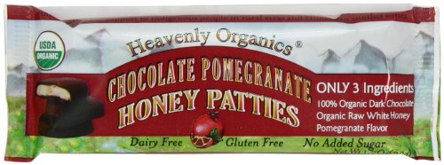 Heavenly Organics Raw Honey Chocolate Pattie, Pomegranate, 1.2 Ounce (Pack of 16) logo