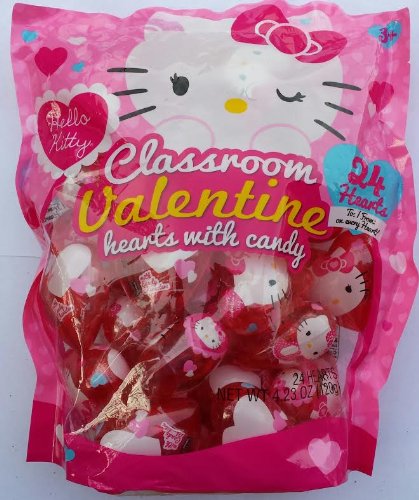 Hello Kitty Classroom Valentine Day Hearts With Candy 24 Pack! logo