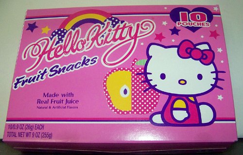 Hello Kitty Fruit Snacks Made With Real Fruit Juice 10 Pouches logo