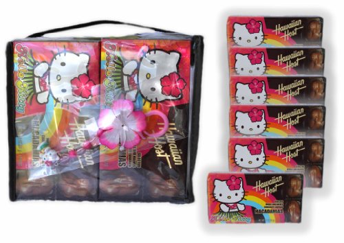 Hello Kitty Hawaiian Host Selected Whole and Halves Chocolate Covered Macadamias (6 Mini Boxes In A Carry Case) logo