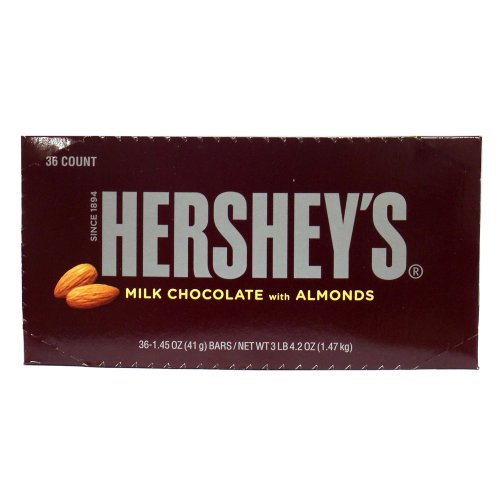 Hershey Milk Chocolate With Almonds, 1.45 ounce Bars (Pack of 36) Hershey Milk C logo