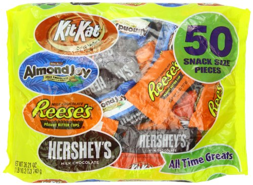 Hershey’s All Time Greats Snack Size Assortment (kit Kat, Reese’s, Almond Joy & Hershey’s), 26.21 ounce Bags (Pack of 2) logo