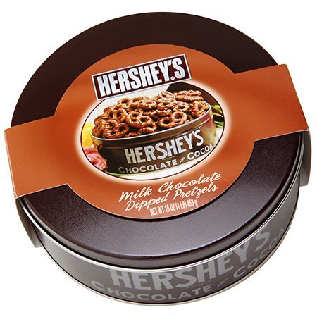 Hershey’s Collection Milk Chocolate Covered Pretzels Tin logo