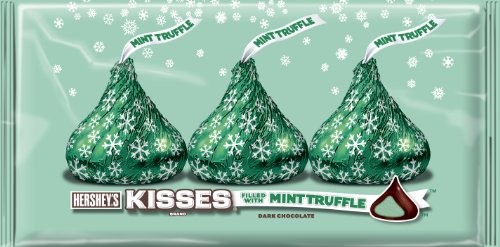 Hershey’s Holiday Kisses, Dark Chocolate Filled With Mint Truffle, 8 ounce Bags (Pack of 4) logo