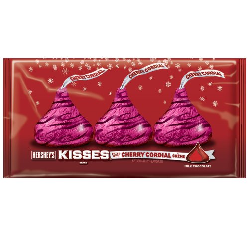 Hershey’s Holiday Kisses, Milk Chocolate Filled With Cherry Cordial Creme, 10 ounce Packages (Pack of 4) logo