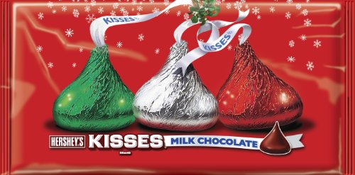 Hershey’s Holiday Kisses, Milk Chocolate (red, Green and Silver Foils), 11 ounce Packages (Pack of 4) logo