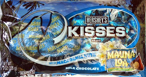 Hershey’s Kisses Mauna Loa Milk Chocolate Macadamia Nuts, 8 ounce Bag logo