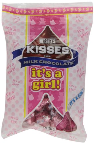 Hershey’s Kisses, Milk Chocolate, It’s A Girl, 7 ounce Packages (Pack of 6) logo