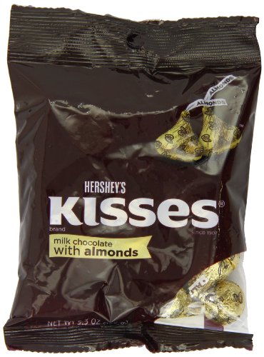 Hershey’s Kisses, Milk Chocolate With Almonds, 5.3 ounce Bags (Pack of 12) logo