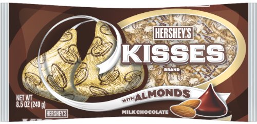 Hershey’s Kisses, Milk Chocolate With Almonds, 8.5 ounce Bags (Pack of 6) logo