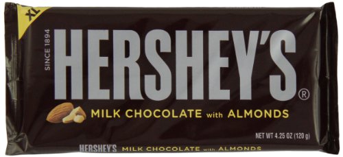 Hershey’s Milk Chocolate Bar With Almonds, 4.25 ounce Bars (Pack of 12) logo