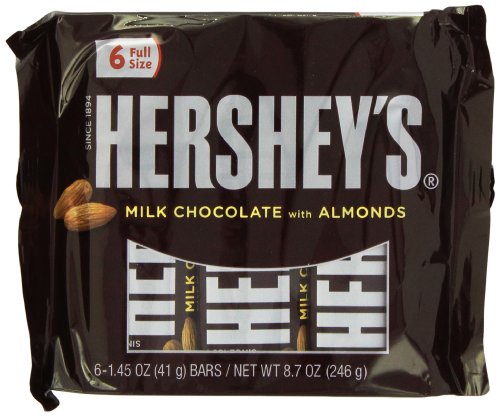 Hershey’s Milk Chocolate Bars With Almonds, 6-count Bars (Pack of 4) logo