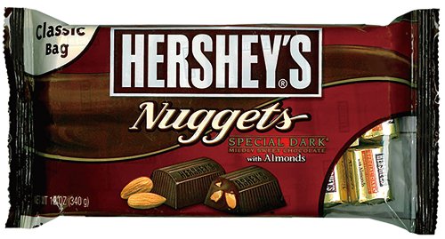 Hershey’s Nuggets Dark Chocolate W/almonds-12 Oz logo