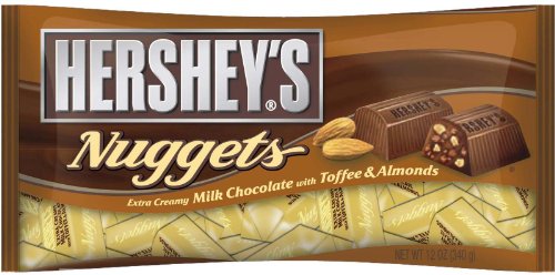 Hershey’s, Nuggets, Extra Creamy Milk Chocolate With Toffee & Almonds, Family Size, 18oz Bag (Pack of 3) logo