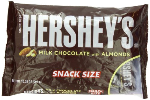 Hershey’s Snack Size Bars, Milk Chocolate With Almond Bars, 10.35 ounce Bags (Pack of 6) logo