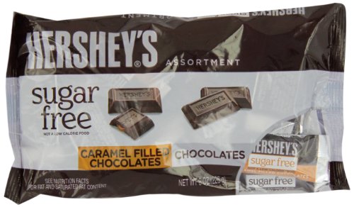 Hershey’s Sugar Free Assortment, Milk Chocolate and Caramel Filled Chocolate, 8 ounce Bags (Pack of 3) logo