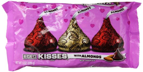 Hershey’s Valentine’s Kisses, Milk Chocolate With Almonds, 8 ounce Bags (Pack of 6) logo