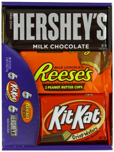 Hershey’s Variety Pack (hershey’s Milk Chocolate Bars, Kit Kats & Reese’s Peanut Butter Cups) Nt. Wt. 27.3 Oz. logo