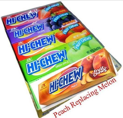 Hi-chew Assorted Fruit Flavors (10 Packs) Strawberry, Green Apple, Grape, Mango logo