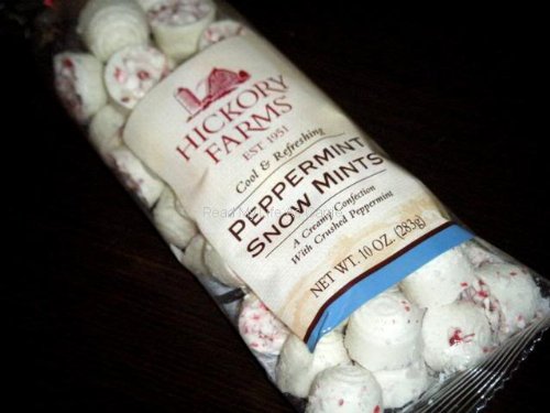 Hickory Farms Peppermint Snow Mints 10 Oz. logo