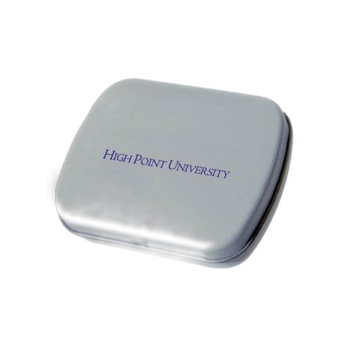 High Point Silver Rectangular Peppermint Tin ‘high Point University’ logo