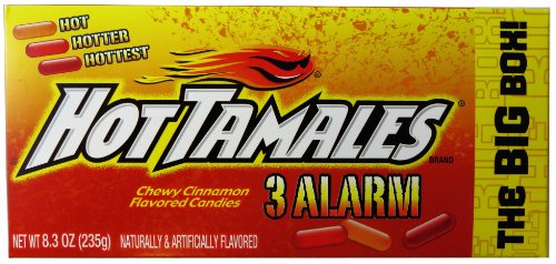 Hot Tamales 3 Alarm, The Big Box, Chewy Cinnamon Flavored Candies, Theater Box 8.3 Oz (Pack of 6) logo