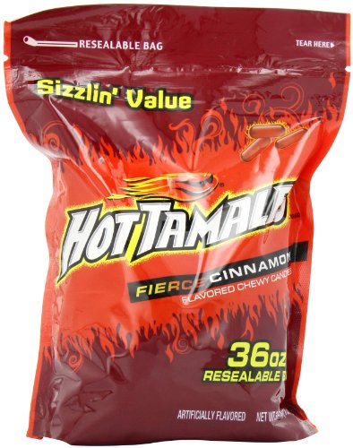 Hot Tamales Chewy Cinnamon Flavored Candies,fierce Cinnamon, 36 ounce (Pack of 3) logo