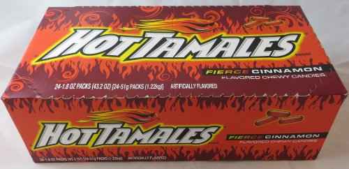 Hot Tamales Fierce Cinnamon Flavored, Chewy Candies, 1.8 Oz Bags (box Of 24) logo