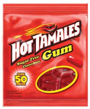 Hot Tamales Sugar Free Cinnamon Gum 3 Oz Bag (Pack of 12) logo