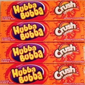 Hubba Bubba Bubble Gum, Crush Orange, 5 Ct (Pack of 18) logo