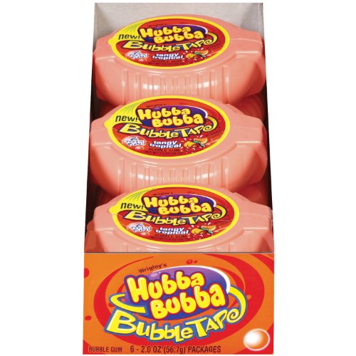 Hubba Bubba Bubble Tape Gum, Tangy Tropical, 2 Ounce (Pack of 12) logo