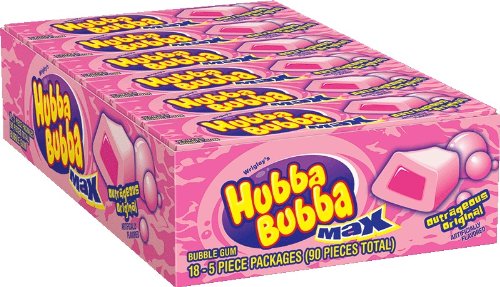 Hubba Bubba Max Bubble Gum, Original, 5-piece Packs (Pack of 36) logo