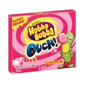 Hubba Bubba Ouch Sugar Free Bubble Gum – 15 Sticks/pack, 10 Ea logo