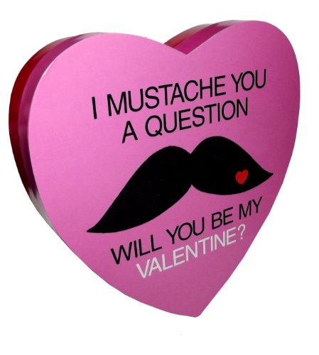 I Mustache You A Question Valentine Heart Chocolate logo