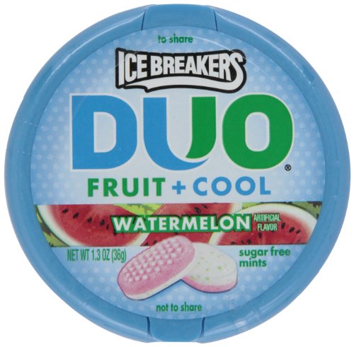 Ice Breakers Duo Dispenser Pack, Watermelon, 1.30 Ounce (Pack of 24) logo