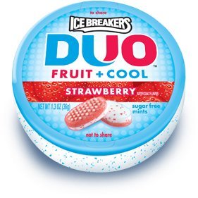 Ice Breakers Duo Fruit and Cool Sugar Free Mints, Strawberry, 8 Ea logo