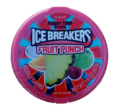 Ice Breakers Fruit Punch Sugar Free Mints 1.5oz Tin logo